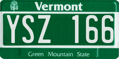 VT license plate YSZ166