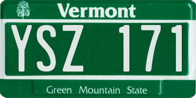 VT license plate YSZ171