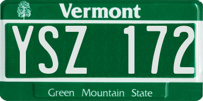 VT license plate YSZ172