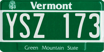 VT license plate YSZ173