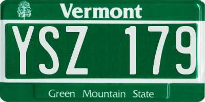 VT license plate YSZ179