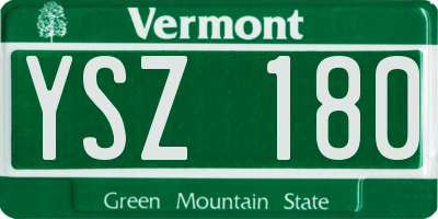 VT license plate YSZ180