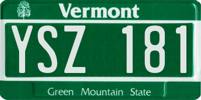 VT license plate YSZ181
