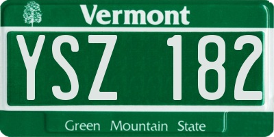 VT license plate YSZ182