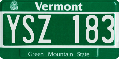 VT license plate YSZ183