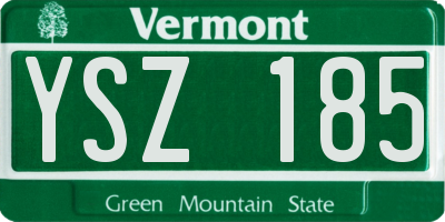 VT license plate YSZ185