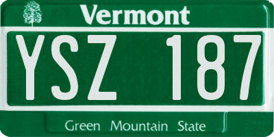 VT license plate YSZ187