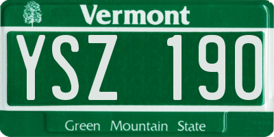 VT license plate YSZ190
