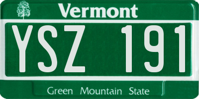 VT license plate YSZ191