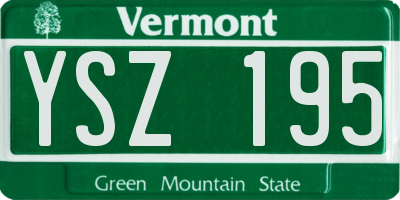 VT license plate YSZ195
