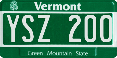 VT license plate YSZ200