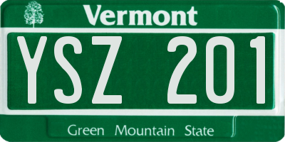 VT license plate YSZ201
