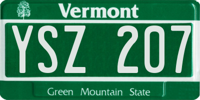 VT license plate YSZ207