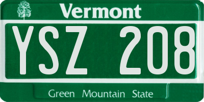 VT license plate YSZ208