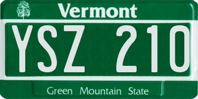 VT license plate YSZ210