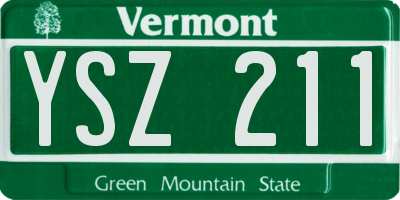VT license plate YSZ211