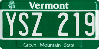VT license plate YSZ219
