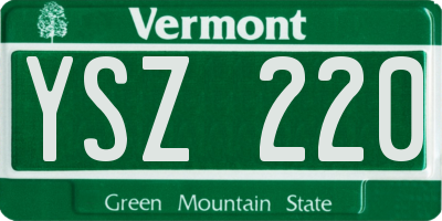 VT license plate YSZ220