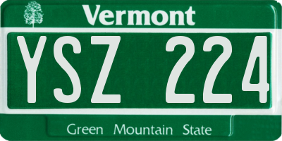 VT license plate YSZ224