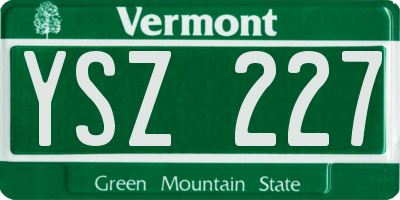 VT license plate YSZ227