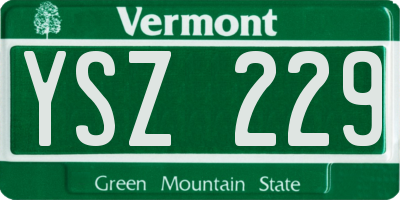 VT license plate YSZ229