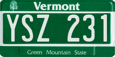 VT license plate YSZ231