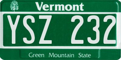 VT license plate YSZ232
