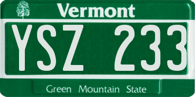 VT license plate YSZ233