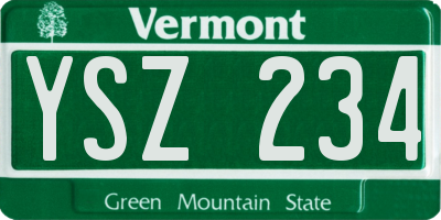 VT license plate YSZ234