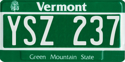 VT license plate YSZ237