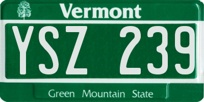 VT license plate YSZ239