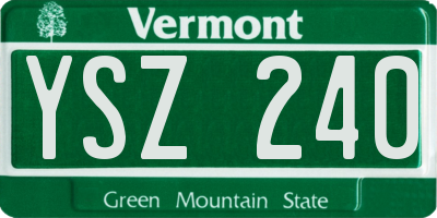 VT license plate YSZ240