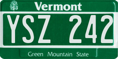 VT license plate YSZ242