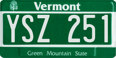 VT license plate YSZ251