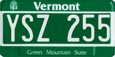 VT license plate YSZ255