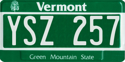 VT license plate YSZ257