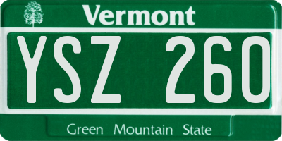 VT license plate YSZ260
