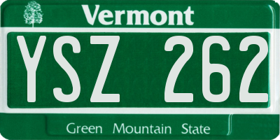 VT license plate YSZ262