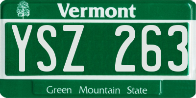 VT license plate YSZ263