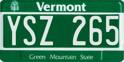 VT license plate YSZ265