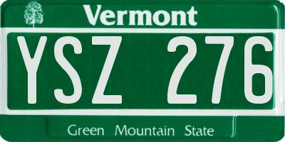 VT license plate YSZ276