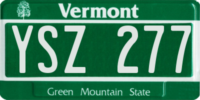 VT license plate YSZ277