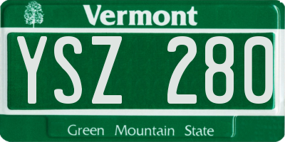 VT license plate YSZ280