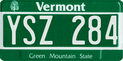 VT license plate YSZ284