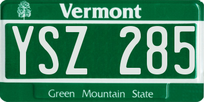 VT license plate YSZ285