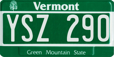 VT license plate YSZ290