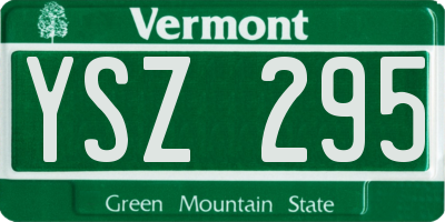 VT license plate YSZ295