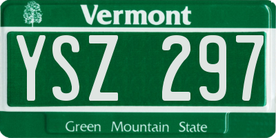 VT license plate YSZ297