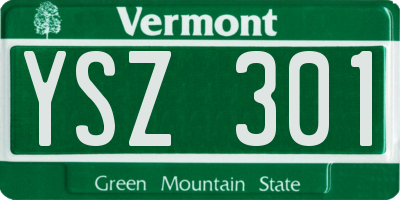VT license plate YSZ301