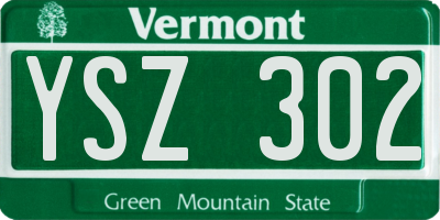 VT license plate YSZ302